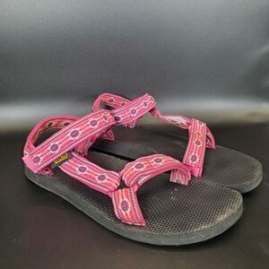 Teva Women’s Sport Sandals Size 10 • Pink Webbing Hiking Water Shoes